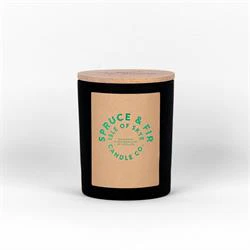 Isle of Skye Spruce & Fir Black Natural Wax Candle 9.5cm x 8cm x 8cm