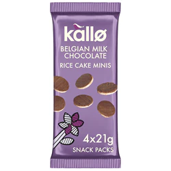 Kallo Kallo Mini Milk Chocolate Rice Cakes 84g (4x21g)